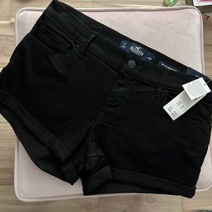 NWT HOLLISTER low rise denim short shorts black size 7 w 28